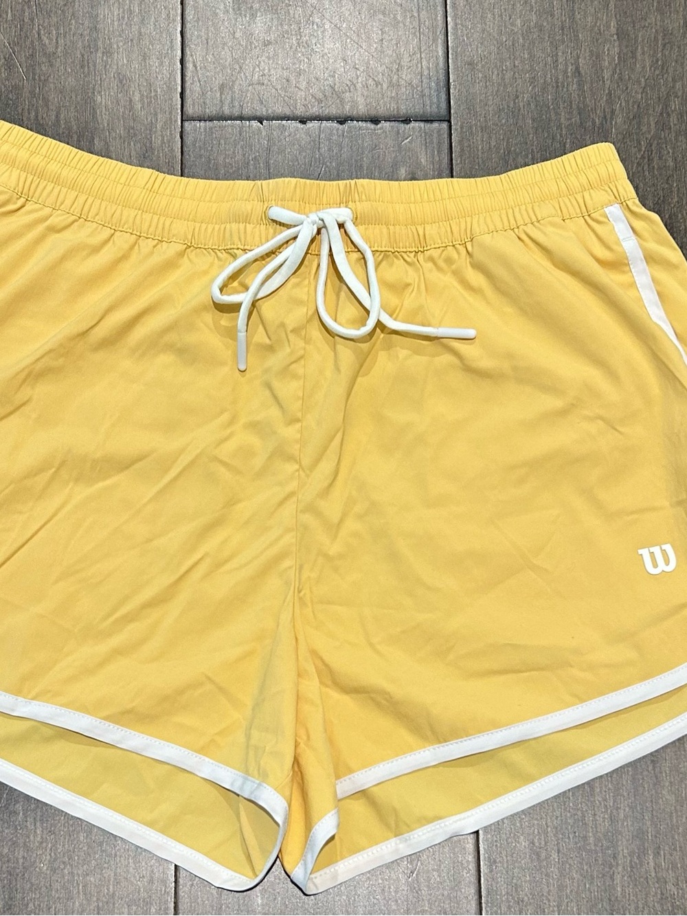 Wilson Women's Yellow Ellyn Drawstring Shorts with White Trim